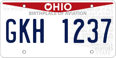 OH license plate GKH1237