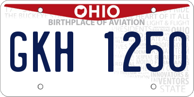 OH license plate GKH1250