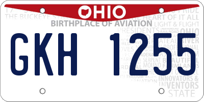 OH license plate GKH1255