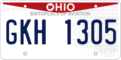 OH license plate GKH1305