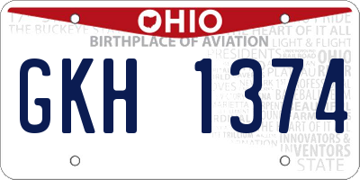 OH license plate GKH1374