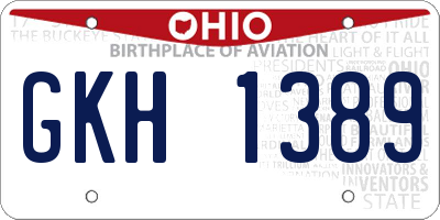 OH license plate GKH1389