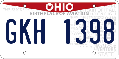 OH license plate GKH1398