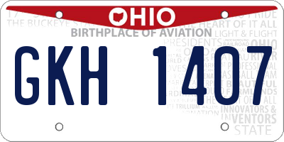 OH license plate GKH1407