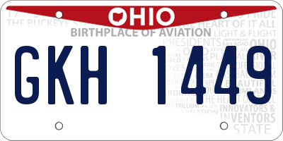 OH license plate GKH1449
