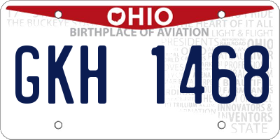 OH license plate GKH1468