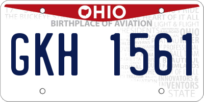 OH license plate GKH1561