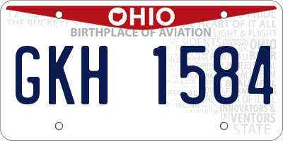 OH license plate GKH1584