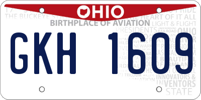 OH license plate GKH1609
