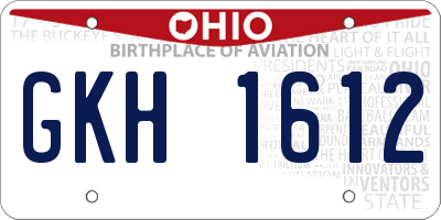 OH license plate GKH1612