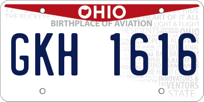 OH license plate GKH1616
