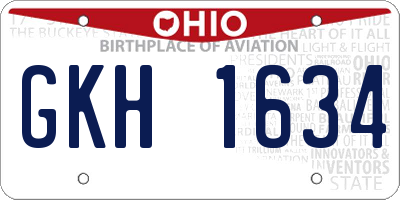 OH license plate GKH1634