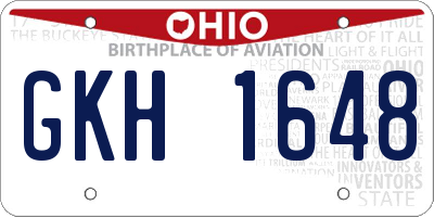 OH license plate GKH1648