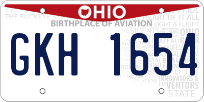 OH license plate GKH1654