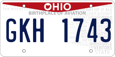 OH license plate GKH1743