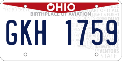 OH license plate GKH1759