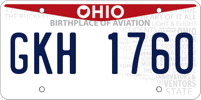 OH license plate GKH1760