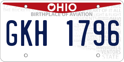 OH license plate GKH1796