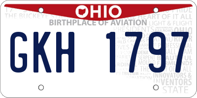 OH license plate GKH1797