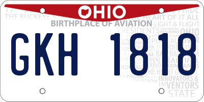 OH license plate GKH1818