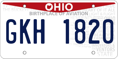 OH license plate GKH1820