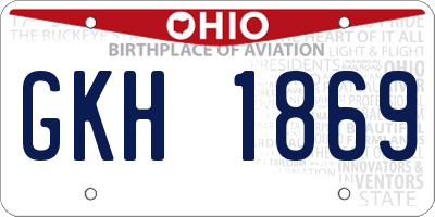 OH license plate GKH1869