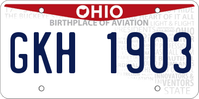 OH license plate GKH1903