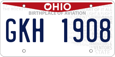 OH license plate GKH1908