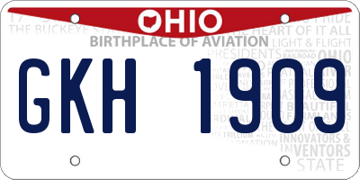 OH license plate GKH1909