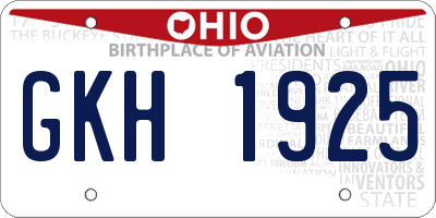 OH license plate GKH1925