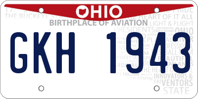 OH license plate GKH1943