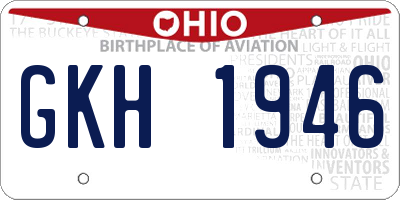 OH license plate GKH1946