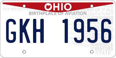 OH license plate GKH1956
