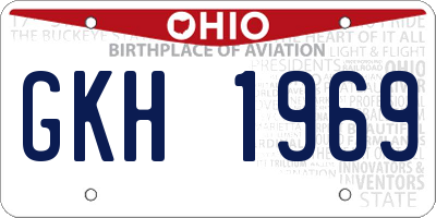 OH license plate GKH1969