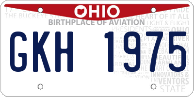 OH license plate GKH1975