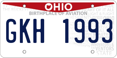 OH license plate GKH1993