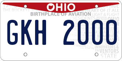 OH license plate GKH2000