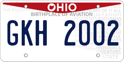 OH license plate GKH2002