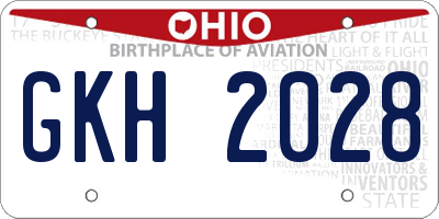 OH license plate GKH2028