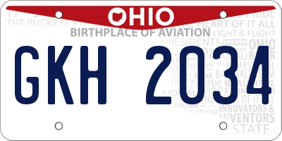 OH license plate GKH2034