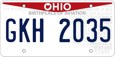 OH license plate GKH2035