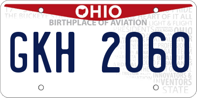 OH license plate GKH2060