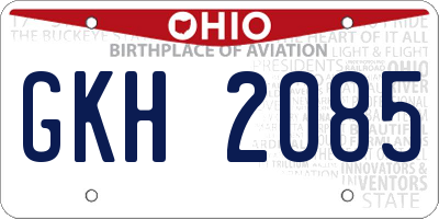 OH license plate GKH2085