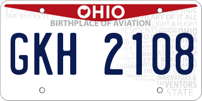 OH license plate GKH2108