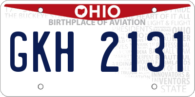 OH license plate GKH2131