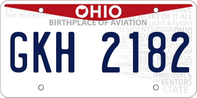 OH license plate GKH2182