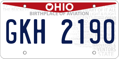 OH license plate GKH2190
