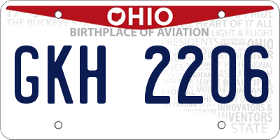OH license plate GKH2206