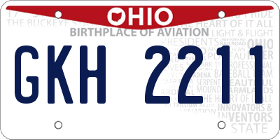 OH license plate GKH2211