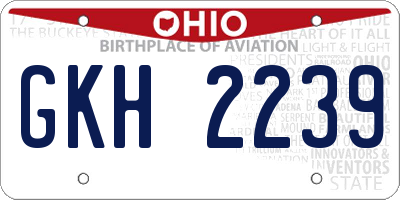 OH license plate GKH2239